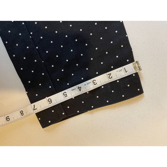 Liz Claiborne Women Pant Polka Dot Emma Classic Crop Career Black White Size 34W - Picture 7 of 7